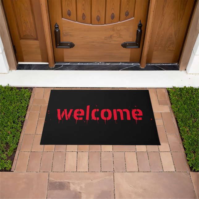 Halloween red bloody scary Welcome decorations Doormat (Outdoor)