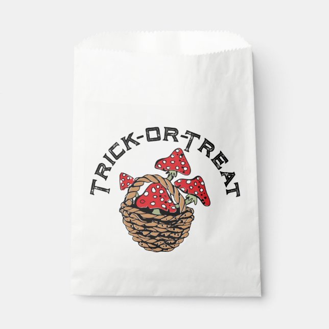 Halloween Red Cap Mushrooms Favour Bag (Front)