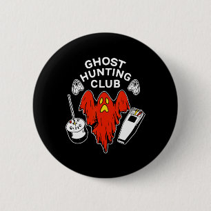 Halloween Red Ghost Hunting Club Spooky Hunter 2 Inch Round Button