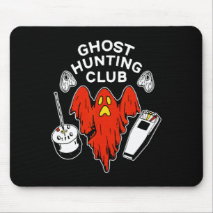Halloween Red Ghost Hunting Club Spooky Hunter  Mouse Pad