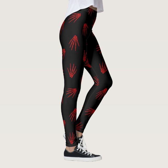 Halloween Red Skeleton Popular Elegant Leggings (Right)