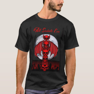 Halloween Red Skull Winged Totem T-Shirt