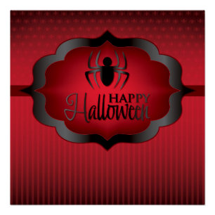 Halloween red spider poster