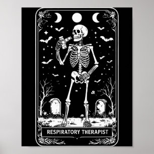 Halloween Respiratory Therapist Tarot Card Pulmono Poster