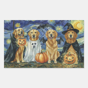 Halloween Retriever Dogs Ghost Boo Witch Costume Sticker