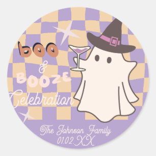 Halloween Retro Adult Birthday Costume Party Classic Round Sticker