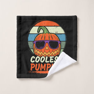 Halloween Retro coolest Pumpkin Premium Wash Cloth