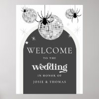 Halloween Retro Disco Spiders Wedding Welcome