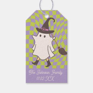 Halloween Retro Ghost Witch Gift Tags