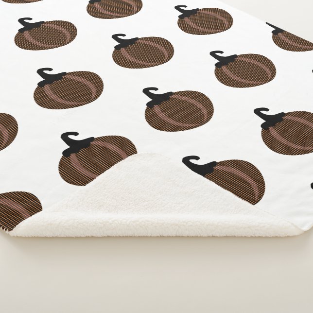 Halloween Retro Heart Pumpkins Sherpa Blanket (3/4)
