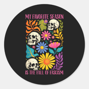 Halloween Retro My Favorite Season Is The Fall Of Classic Round Sticker