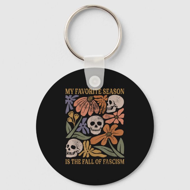 Halloween Retro My Favourite Season Is The Fall Of Keychain (Front)