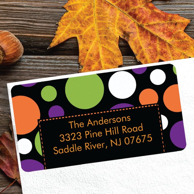Halloween Return Address Label Fun Dots (Creator Uploaded)