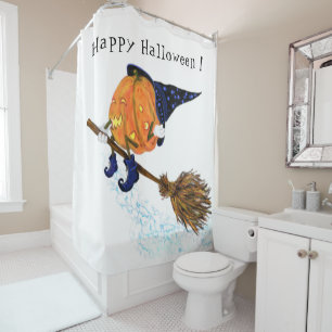 Halloween rideau de douche Citrouille de sorcière 