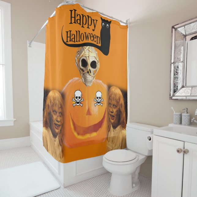 Halloween rideau de douche Happy Halloween (En situation)