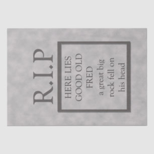 Halloween RIP Fred Toumbstone Decoupage Decor Tissue Paper