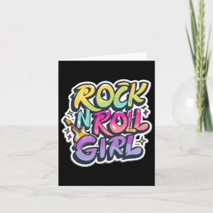 Halloween Rock N Roll Girl Retro Costume Graffiti  Card