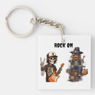 Halloween rock on keychain