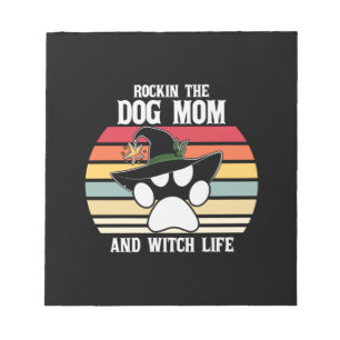 Halloween Rockin the Dog Mom and Witch Life Xmas Notepad