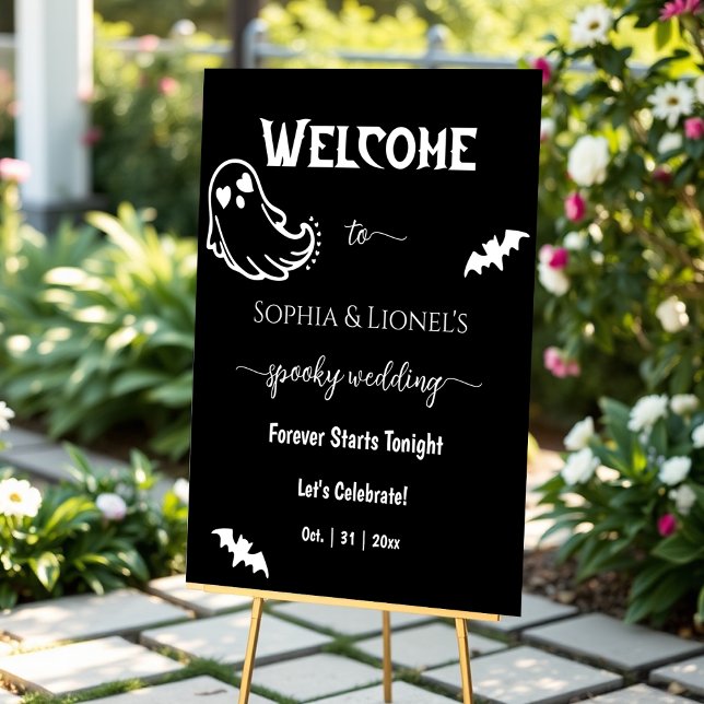 Halloween Romantique Noir & Blanc Mariage Bienvenu (Créateur téléchargé)