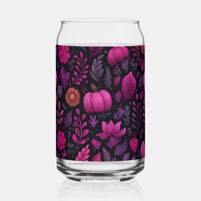 Halloween rose avec citrouilles et feuille (Recto)