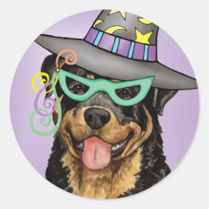 Halloween Rottweiler Classic Round Sticker