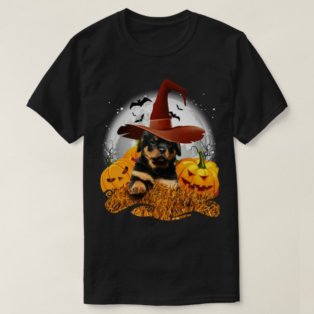 Halloween rottweiler dog T-Shirt (Design Front)