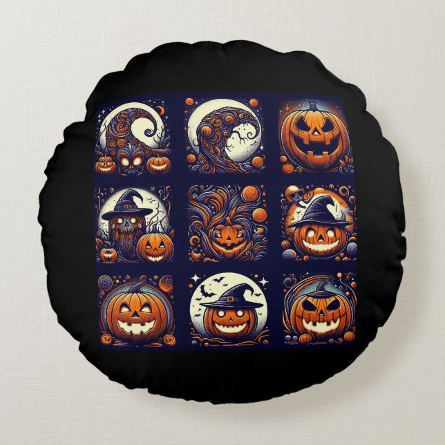 Halloween Round Pillow (Front)