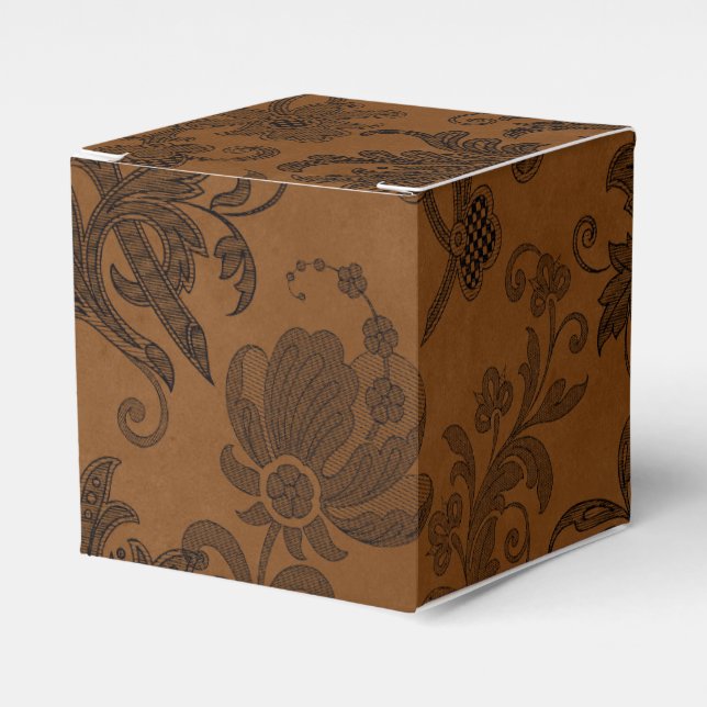 Halloween Royal Floral Damask Favor Box (Front Side)
