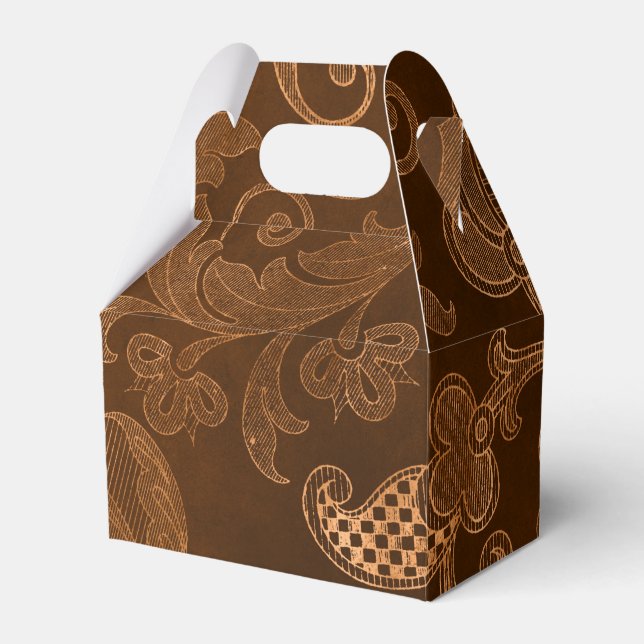 Halloween Royal Floral Damask Pattern Favor Box (Front Side)