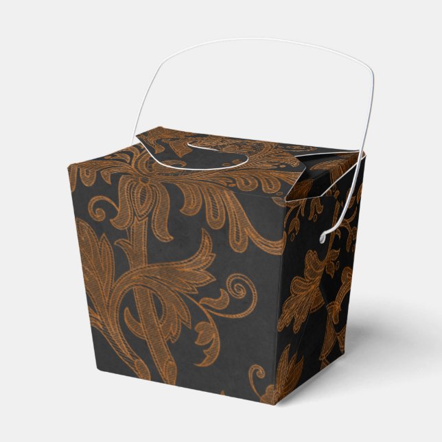 Halloween Royal Floral Damask Pattern Favor Box (Front Side)