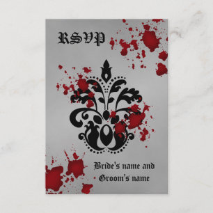 Halloween rsvp wedding card