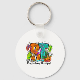 Halloween Rt Respiratory Therapist Spooky Rt Pumpk Keychain