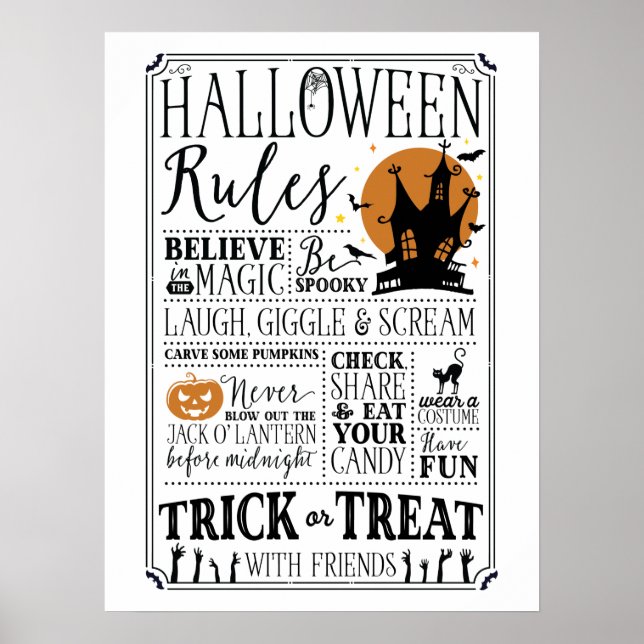 Halloween Rules Poster (Front)