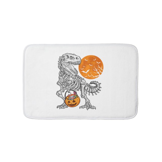Halloween s for Boys Kids Dinosaur Skeleton T rex Bath Mat (Front)