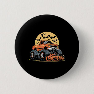 Halloween S For Kids Boys Monster Truck Pumpkins  2 Inch Round Button
