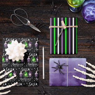 Halloween Salem Apothecary Potions Tonics Elixirs Wrapping Paper Sheet