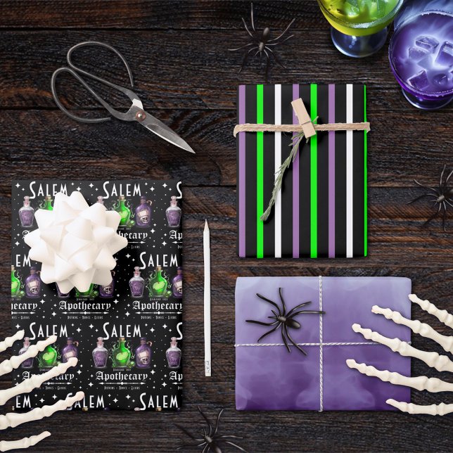 Halloween Salem Apothecary Potions Tonics Elixirs Wrapping Paper Sheet (Creator Uploaded)