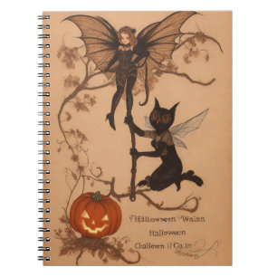 Halloween Samhain Fairy Owl Spider Web Notebook