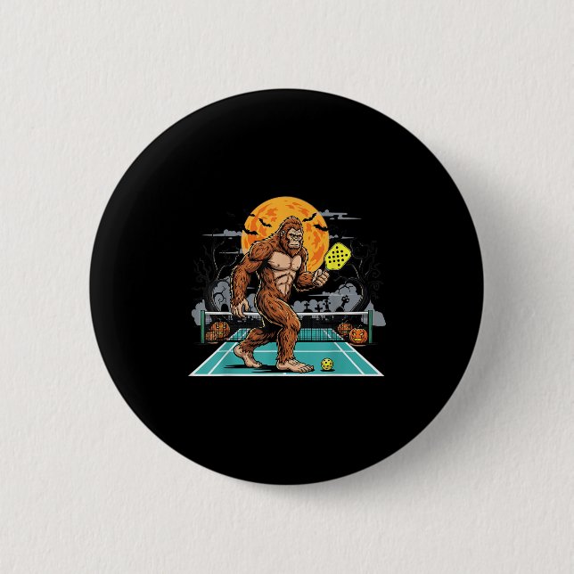 Halloween Sasquatch Ckleball Bigfoot Soky Moon  2 Inch Round Button (Front)