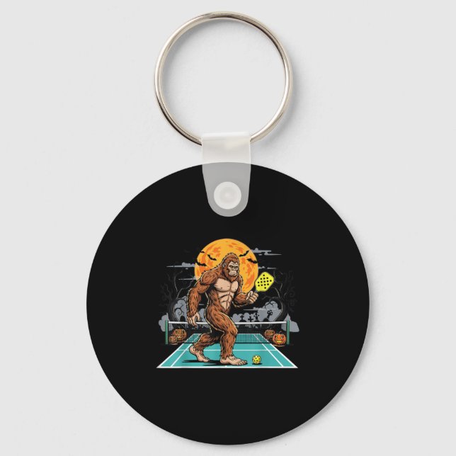 Halloween Sasquatch Ckleball Bigfoot Soky Moon  Keychain (Front)