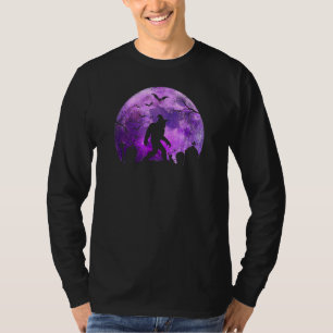Halloween Sasquatch In A Cemetery Spooky Full Moon T-Shirt