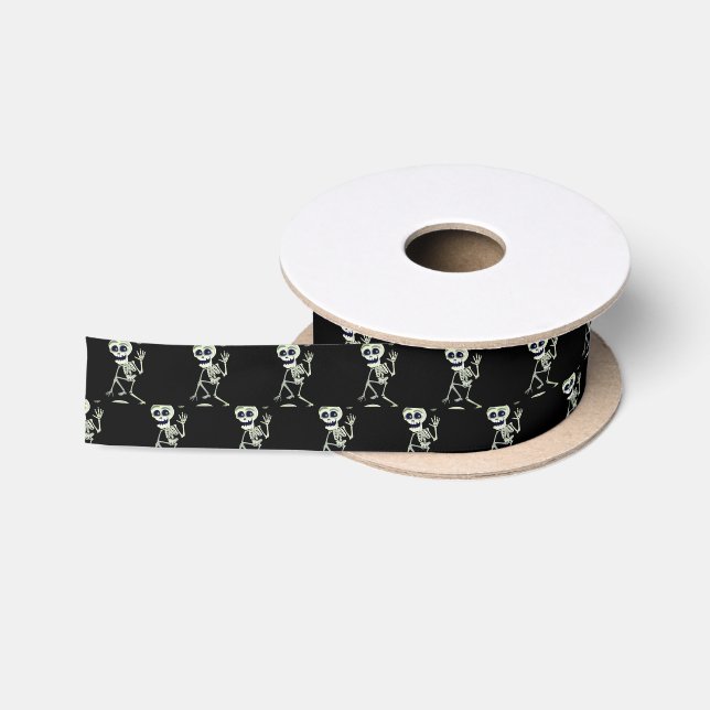 Halloween Satin Ribbon-Skeleton Ribbon (Spool)