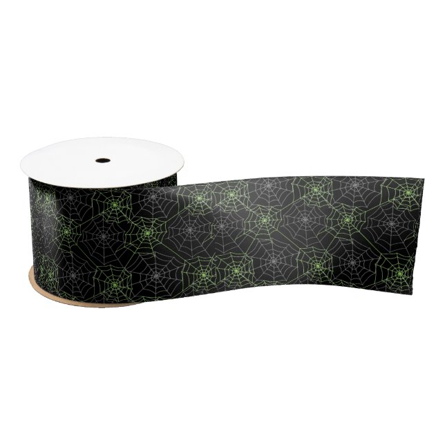 Halloween Satin Ribbon-Spider Webs Satin Ribbon (Spool)