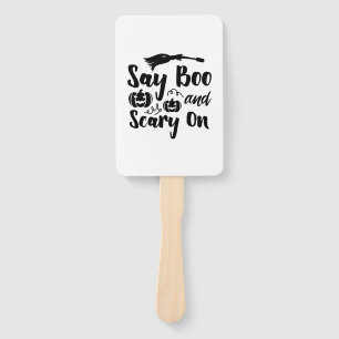 Halloween Say Boo And Scary On Birthday Hand Fan