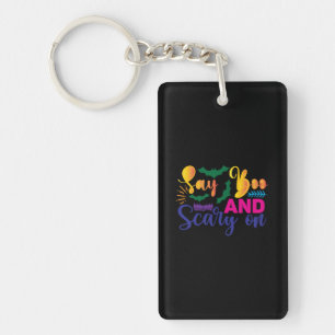 Halloween Say Boos And Scary On Birthday Keychain