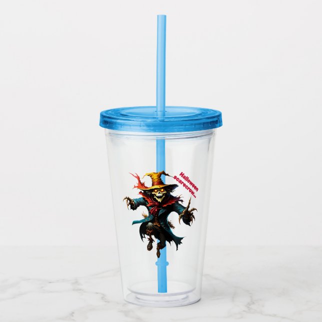 Halloween scarecrow  acrylic tumbler (Front)