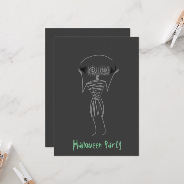 Halloween Scarecrow Card (Front/Back In Situ)