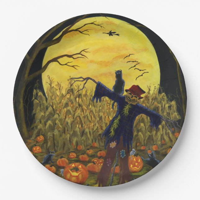 Halloween scarecrow paper plates (Front)