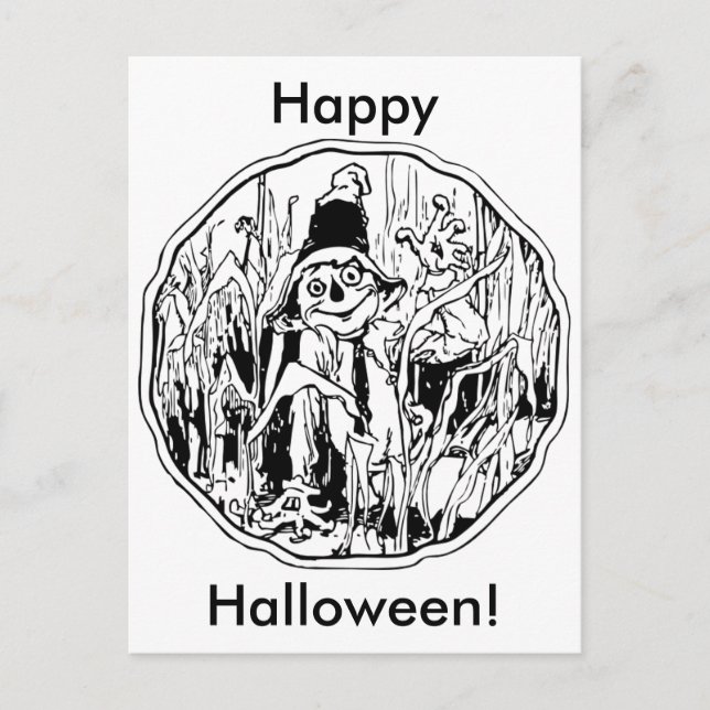 Halloween Scarecrow Postcard (Front)